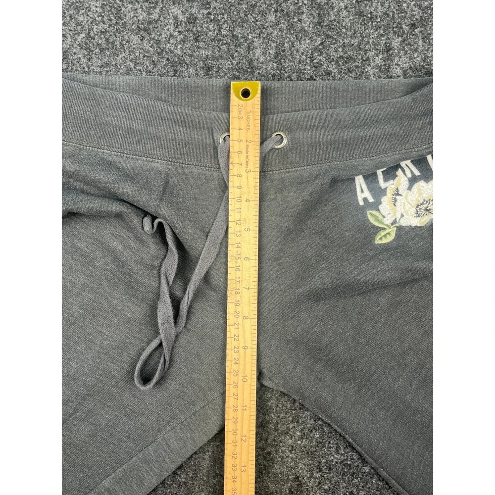 Aeropostale AERO Gray Floral Logo Joggers Sweatpants‎ Womens Size M